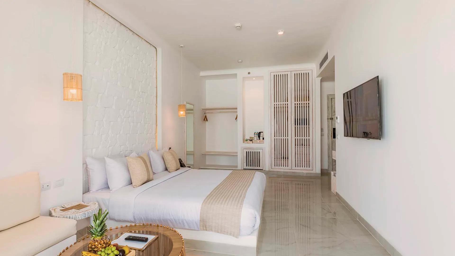 A Living Room With White Walls